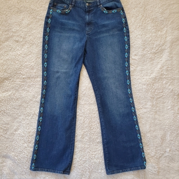 Vintage Lauren Jean Co BEADED Jeans. Size 12.